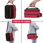 Tirrinia Expandable Insulated Lunch Bag for Men Women – Leakproof Reusable Cooler LunchBox for Kids & Adults with Shoulder Strap, Perfect for Work, School, Office, Travel,Red