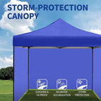 10x10 Pop up Canopy Tent with Sidewalls,Heavy Duty Waterproof Sun Shade Canopy Easy up Canopy with Wheel Bag Commercial Gazebo Tent for Outdoors Parties Vendors Camping Beach(Blue)