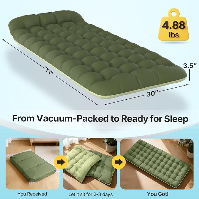 Slendor XXL Folding Camping Cot for Adults with Mattress Pillow Carry Bag, 32 inch Extra Wide Portable Sleeping Cot, 900LBS Support Outdoor Cot Bed for Office Nap Beach Travel RV