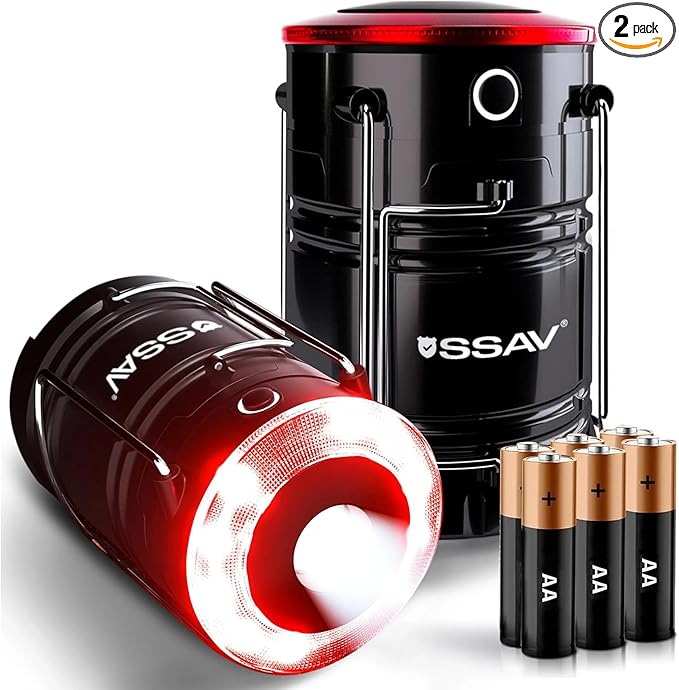 2 Pack LED Camping Lantern Cum Flashlight, LED Lanterns, Suitable Survival Kits for Hurricane, Emergency Light for Storm, Outages, Outdoor Portable Lanterns | Batteries Included