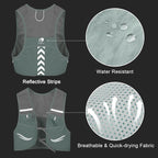 Lightweight Running Vest with 2pcs 500ml Water Bottle for Men Women, Reflective Water Vest Hydration Pack Hydropack for Hiking, M/L