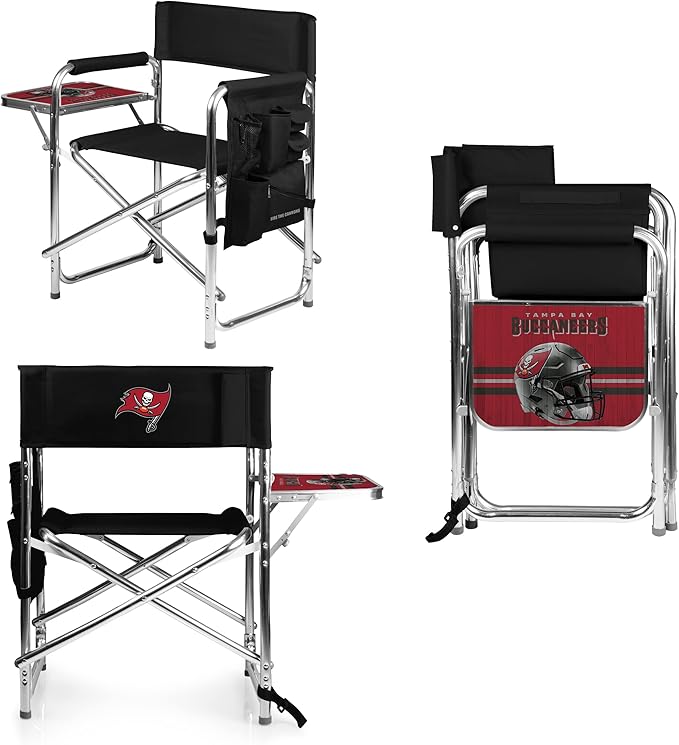 Picnic TIME NFL Unisex-Adult NFL Sports Chair with Side Table, Beach Chair, Camp Chair for Adults