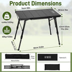 Folding IGT Camping Table, Portable Outdoor IGT Cooking Camping Tables, Ultra-Lightweight Aluminum Foldable Camping Table with Carry Bag for Car Camping, Picnics, RV Travel, and BBQ