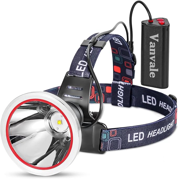 Super Bright Rechargeable LED Headlamp IPX4 Water Resistant Head Light with Charger,Ultra Bright Flashlight Hunting Lamp for Outdoor（Yellow Light）
