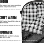 ShinHye 0 Degree Sleeping Bag for Adults - Cotton Flannel 4 Season Cold Weather Winter, XXL Big and Tall Camping Sleeping Bag with Compression Sack