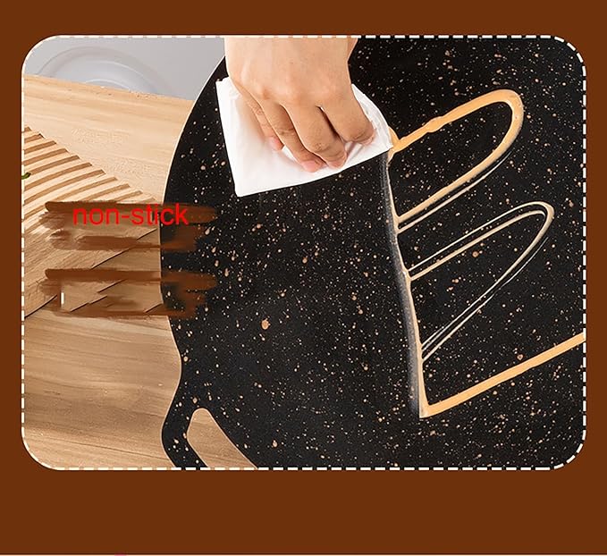 Thin Korean Grill Pan, 9.4 Inch Iron with Non-stick Coating Baking Tray on Heating Stove for Home, Party Travel and Outdoor (9 inch)