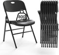 60 Pack Folding Chair, 800 Weight Limit Heavy Duty Plastic Folding Chair Portable Seating for Indoor Outdoor Events, Wedding, Party, Restaurant, Meeting Room Black