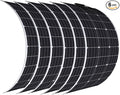 600W 12V Flexible Solar Panel 6Pieces 100W Waterproof Monocrystalline Lightweight Solar Panel for RV, Boat, Cabin, Roof,Marine,Trailer, Van,Battery Charge