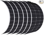 600W 12V Flexible Solar Panel 6Pieces 100W Waterproof Monocrystalline Lightweight Solar Panel for RV, Boat, Cabin, Roof,Marine,Trailer, Van,Battery Charge