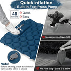 1.8 Pounds Ultralight Camping Sleeping Pad - R-Value 3.0 for 4 Seasons, Durable & 100% Waterproof Outdoor Air Mattress, Compact Sleeping Mat for Hiking, Backpacking, Travel