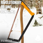 AGAWA - BOREAL24-24 Inch Folding Saw with All-Purpose Saw Blade - Camping Gear For Hiking, Fishing, Hunting, Bushcraft & Survival Kit (Black Frame/Yellow Handle)