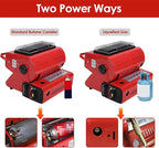 Upgraded 2 In 1 Portable Indoor Butane Heater & Stove with Self Ignition, Safe & Cordless Non Electric Heaters, Butane Emergency Heater for Power Outage, For Camping, Tents, Outdoor (Black)
