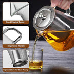 Glass Teapot, Tea Pot with Removable Infusers for Loose Tea, Borosilicate Glass Tea Kettle Tea Maker Stovetop for Party, Camping,Travel (550ML)