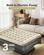 iDOO Air Mattress Queen with Built in Pump, 18 Raised Comfort Blow up Mattress, Inflatable Mattress for Home and Guest Bed, Upgraded Four Chamber Portable Air Bed, Colchon Inflable, 650 lbs Max