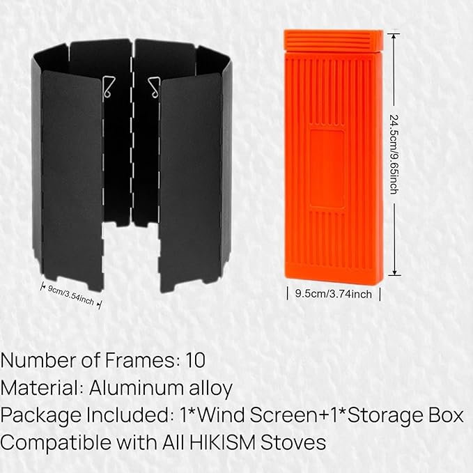 Black Camping Stove Windscreen,Lightweight Aluminum Outdoor Windshield Gas Stove Wind Screen for Camping, Wind Guard Glamping, Hiking, Picnic, Backpacking