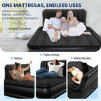 Queen Air Mattress with Headboard, Built-in Pump, 800 lbs Support, Quiet Noiseless Design, 48-Hour Leak-Tested, 3.5 Min Fast Inflation, Portable Blow Up Bed with Carry Bag for Home, Guests & Camping