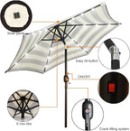 Blissun 7.5 ft Solar Umbrella, 18 LED Lighted Patio Umbrella, Table Market Umbrella