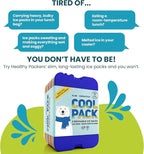 Healthy Packers Ice Packs for Lunch Boxes & Coolers - 8pk Original Cool Pack | Slim & Long-Lasting Reusable Ice Pack for Lunch Bags | Freezer Packs for Coolers (Set of 8)