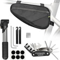Bike Repair Kit, Bicycle Repair Bag With Tire Pump, Bike Tool Kit for Camping Travel, 16-in-1 Bike Multitool, Bicycle Tire Repair Kit, 4mm and 5mm Allen Wrenches, Used for Mountain Bike and Road Bike