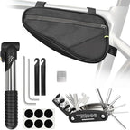 Bike Repair Kit, Bicycle Repair Bag With Tire Pump, Bike Tool Kit for Camping Travel, 16-in-1 Bike Multitool, Bicycle Tire Repair Kit, 4mm and 5mm Allen Wrenches, Used for Mountain Bike and Road Bike