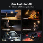 BougeRV Telescopic Camping Light, 15600mAh Rechargeable Lantern, Portable Camping Light, 1000x3 Lumens Rotatable Camping Light for Tent, Emergency, Outdoor, IPX5 Water Resistant(2026 New)