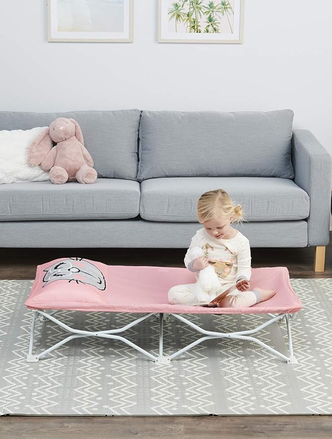 Regalo My Cot Pals Small Single Portable Toddler Bed, Cat, Pink