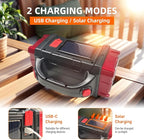 Versatile Solar Flashlight with Dual Charging Modes | 4 Light Modes USB/Solar Powered| Portable Emergency Charger & Outdoor Camping Light (Silver)