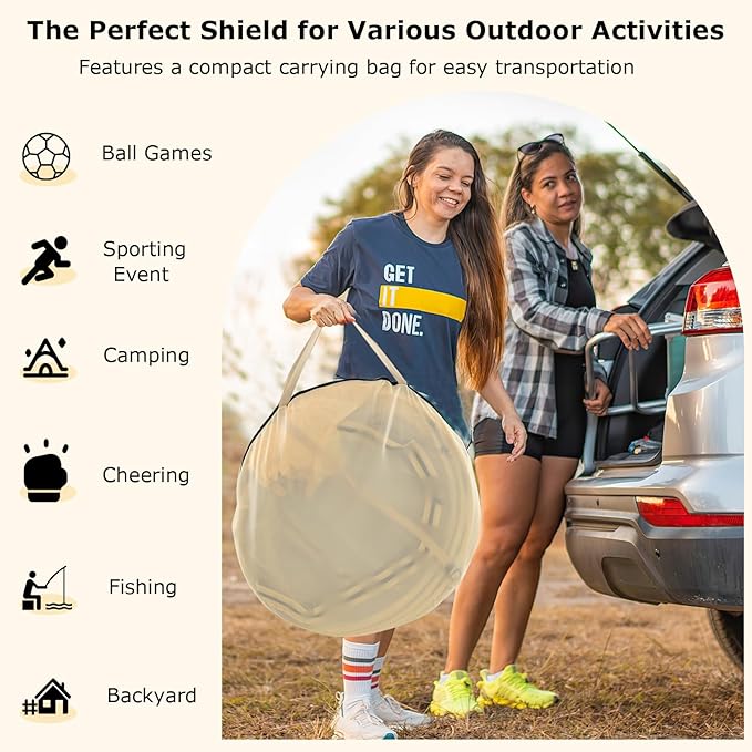 Goplus Sports Tent, Instant Pop up Weatherproof Shelter, Portable & Foldable Outdoor Clear View Bubble Tent w/Carrying Bag, Floor Mat, Watch Sports Events Camping