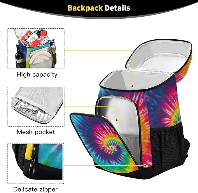 Tropical Pineapples Fruits Cooler Backpack Insulated Leak Proof Beach Cooler Bag Soft Lunch Picnic Hiking Camping Backpack Cooler