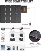 GRECELL Portable Power Station 300W with 80W Foldable Solar Panel, 230Wh LiFePO4 (LFP) Battery with Portable Solar Charger IP67 Waterproof Outdoor Cell Phone Solar Charger for Camping