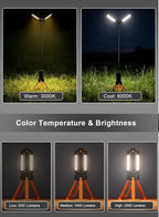 Rechargeable Telescopic Camping Light, 15000mAh Collapsible Lantern with 270° Rotation & Dimming, Portable Flashlight, Waterproof Tent Light for Outdoor Camping, Hiking, Barbecue, Fishing & Emergency