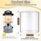 Propane Lantern Globe Glass Replacement Compatible with Coleman Fueled Lanterns, Standard Replacement Parts, Clear Lantern Mantles, Reusable Lantern Mantles Parts for Outdoor Camping Lantern
