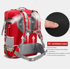 Emergency Bag First Aid Backpack Empty First Aid Bag Treatment First Responder Trauma Bags for Camping Cycling Outings(Red,55x35x25cm)