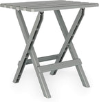 Camco 51692 Gray Large Adirondack Portable Outdoor Folding Side Table, Perfect for The Beach, Camping, Picnics, Cookouts and More, Weatherproof and Rust Resistant