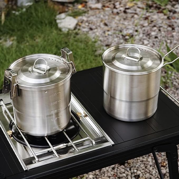 Portable Camping Cooking Utensils Outdoor Cooking Tableware Light Weight Backpacking Pots Kettle Bowl Enduring and Picnics