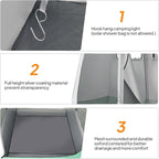 VINGLI 2 Room Shower Tent, 7.5 FT Instant Pop Up Shelter with Carrying Bag, Privacy Changing Room Tent,Perfect for Portable Toilet, Camping, Dressing, Outdoor Indoor, Easy Set Up