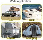 300W Flexible Solar Panels 3x100W 12V Monocrystalline Cell for Battery Charge Marine RV Trailer Boat Cabin Van Car Uneven Surfaces