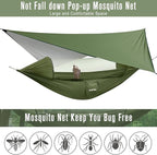 G4Free Large Camping Hammock with Mosquito Net and Rain Fly- 2 Person Portable Hammock with Bug Net and Tent Tarp for Outdoor Hiking Camping Backpacking Travel