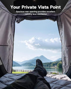 Camping Tent with Canopy for Tesla Model Y Juniper Accessories 2025 2026 [UPF50+ & Waterproof PU 3000mm] 420D Oxford Fabric Car Tailgate Shade Awning with Screen Net for 7-8 Person - Grey