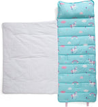 Delta Children Nap Mat - Includes Pillow & Blanket for Toddlers and Kids; Features Carry Handle w/Strap Closure and Name Tag; Rollup Design is Ideal for Preschool and Daycare; Personalization Optional