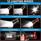 Rechargeable Headlamp 99000 High Lumens, Super Bright LED Head Lamp with Motion Sensor, 12 Modes, IPX7 Waterproof, 125° Adjustable, Zoomable Headlight for Adults, Camping, Cycling, Running