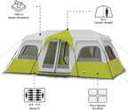 CORE Instant Cabin Tents | 6 Person / 9 Person / 10 Person / 12 Person Family Cabin Multi Room Pop Up Tents Car Camping | Included Storage Pockets for Camping Accessories