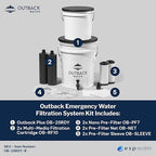Outback Water Emergency Drinking Water Filter System - Gravity Fed Bucket Potable Water Filtration for Survival, Off-Grid, Disaster Preparedness, Travel, & Camping, Bug Out Kit, w/Extra Filter Set