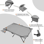 Naturehike Queen-Sized Airbed Cot Combo, Folding 2 Person Camping Cot with Air Mattress, Side Table and Wheeled Carry Bag, Camping Bed for Outdoor Camp Guests (Pump Not Included)