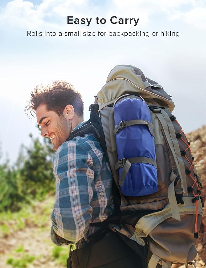 Camping Sleeping Pad for Hiking Traveling, Gray Blue
