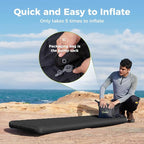 ATEPA ThermAir Pro Backpacking Inflatable Sleeping Pad, 6.6 R-Value Insulated Ultralight Portable Camping Pad Thick Camping Mat for Camping Backpacking Tent, Wide Long Size 78"x27", Black