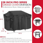 Unicook 28 Inch ProSeries Griddle Cover for Blackstone, Flat Top BBQ Grill Cover for Outdoor Grill, Heavy Duty Waterproof Cooking Station Protector with Sealed Seam, 60 Inch, Black