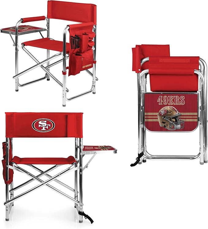 Picnic TIME NFL Unisex-Adult NFL Sports Chair with Side Table, Beach Chair, Camp Chair for Adults