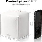 Tissue Box Cover, Tclouda, Modern PU Leather Square Tissue Box Holder for Creative Decorative, Ideal for Bathrooms/Office/Car/Nightstand/Outdoor Tent/Dining Table, 5"X5"X5", Single White