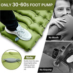 Ultralight Camping Sleeping Pad - Built-in Foot Pump & Pillow Inflatable Mattress for Backpacking Hiking